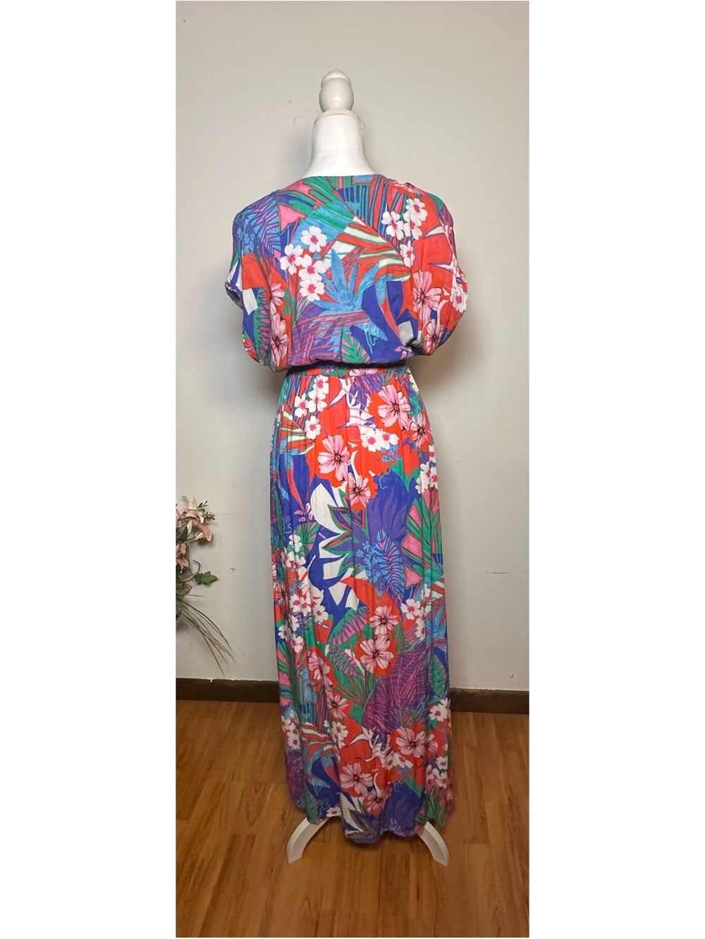 Pietro Brunelli Milano Viscose Floral V-Neck Maternity Maxi Dress Size Medium - Picture 5 of 11